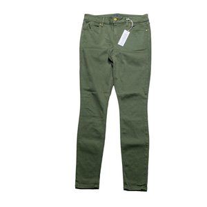 Level 99 Skinny Leg Pants Womens Size 30 Stretch Green High Rise Sateen
